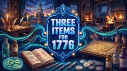 Richly illustrated cover of 1776 survival items with centered shield marquee.